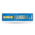Wholesale NFL Los Angeles Chargers Metal Street Sign 4" x 15" Home Décor - Bedroom - Office - Man Cave By Rico Industries