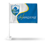 Wholesale NFL Los Angeles Chargers "Retro Design" Double Sided Car Flag - 16" x 19" - Strong Pole that Hooks Onto Car/Truck/Automobile By Rico Industries