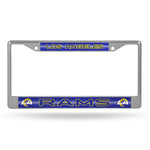 Wholesale NFL Los Angeles Rams 12" x 6" Silver Bling Chrome Car/Truck/SUV Auto Accessory By Rico Industries