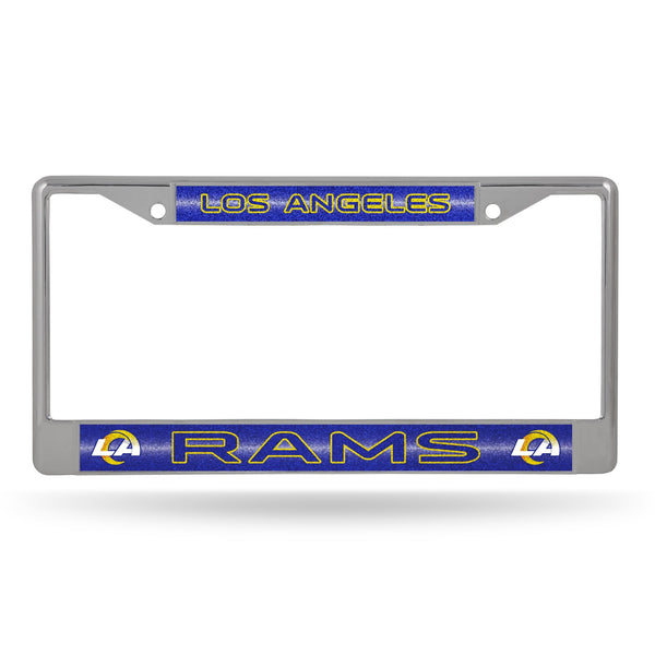 Wholesale NFL Los Angeles Rams 12" x 6" Silver Bling Chrome Car/Truck/SUV Auto Accessory By Rico Industries