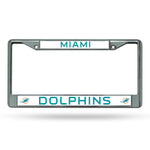 Wholesale NFL Miami Dolphins 12" x 6" Silver Chrome Car/Truck/SUV Auto Accessory By Rico Industries