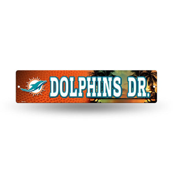 Wholesale NFL Miami Dolphins Plastic 4" x 16" Street Sign By Rico Industries