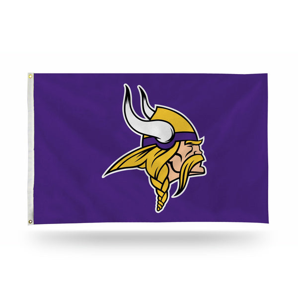 Wholesale NFL Minnesota Vikings 3' x 5' Classic Banner Flag - Single Sided - Indoor or Outdoor - Home Décor By Rico Industries