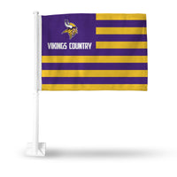 Wholesale NFL Minnesota Vikings Double Sided Car Flag - 16" x 19" - Strong Pole that Hooks Onto Car/Truck/Automobile By Rico Industries