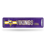 Wholesale NFL Minnesota Vikings Metal Street Sign 4" x 15" Home Décor - Bedroom - Office - Man Cave By Rico Industries