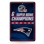 Wholesale NFL New England Patriots 11" x 17" Large Metal Home Décor Sign By Rico Industries