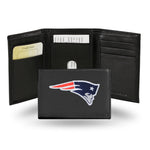 Wholesale NFL New England Patriots Embroidered Genuine Leather Tri-fold Wallet 3.25" x 4.25" - Slim By Rico Industries