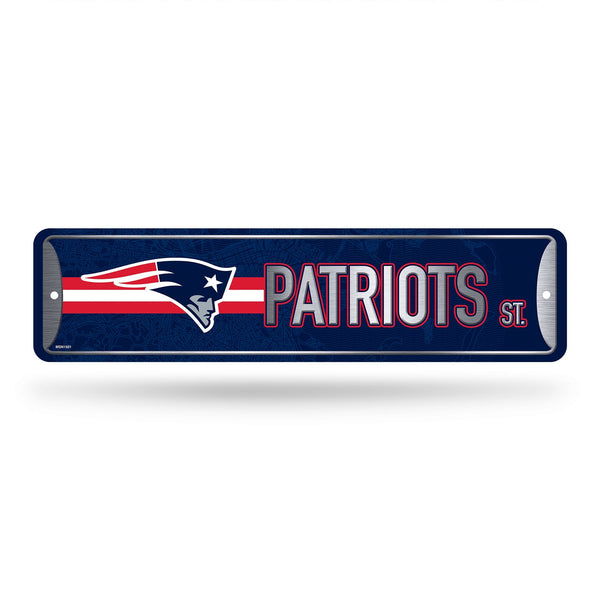 Wholesale NFL New England Patriots Metal Street Sign 4" x 15" Home Décor - Bedroom - Office - Man Cave By Rico Industries