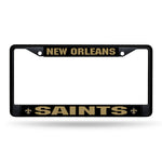 Wholesale NFL New Orleans Saints 12" x 6" Black Metal Car/Truck Frame Automobile Accessory By Rico Industries