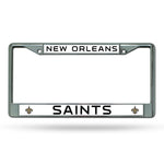 Wholesale NFL New Orleans Saints 12" x 6" Silver Chrome Car/Truck/SUV Auto Accessory By Rico Industries