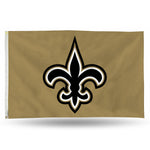 Wholesale NFL New Orleans Saints 3' x 5' Classic Banner Flag - Single Sided - Indoor or Outdoor - Home Décor By Rico Industries