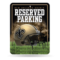 Wholesale NFL New Orleans Saints 8.5" x 11" Metal Parking Sign - Great for Man Cave, Bed Room, Office, Home Décor By Rico Industries