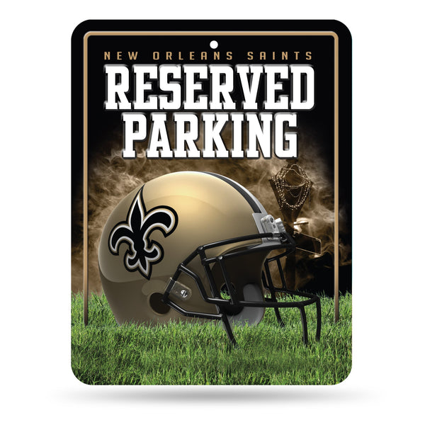 Wholesale NFL New Orleans Saints 8.5" x 11" Metal Parking Sign - Great for Man Cave, Bed Room, Office, Home Décor By Rico Industries