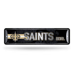 Wholesale NFL New Orleans Saints Metal Street Sign 4" x 15" Home Décor - Bedroom - Office - Man Cave By Rico Industries