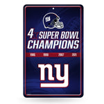 Wholesale NFL New York Giants 11" x 17" Large Metal Home Décor Sign By Rico Industries