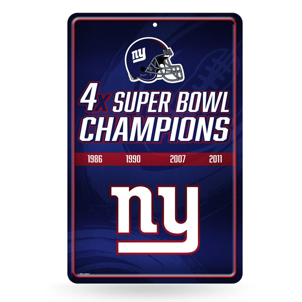 Wholesale NFL New York Giants 11" x 17" Large Metal Home Décor Sign By Rico Industries