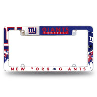 Wholesale NFL New York Giants 12" x 6" Chrome All Over Automotive License Plate Frame for Car/Truck/SUV By Rico Industries