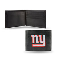 Wholesale NFL New York Giants Embroidered Genuine Leather Billfold Wallet 3.25" x 4.25" - Slim By Rico Industries