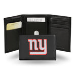 Wholesale NFL New York Giants Embroidered Genuine Leather Tri-fold Wallet 3.25" x 4.25" - Slim By Rico Industries