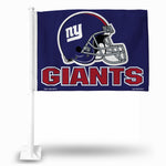 Wholesale NFL New York Giants Helmet Logo Double Sided Car Flag - 16" x 19" - Strong Pole that Hooks Onto Car/Truck/Automobile By Rico Industries