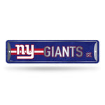 Wholesale NFL New York Giants Metal Street Sign 4" x 15" Home Décor - Bedroom - Office - Man Cave By Rico Industries