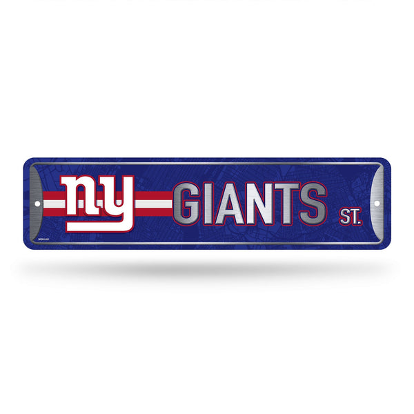 Wholesale NFL New York Giants Metal Street Sign 4" x 15" Home Décor - Bedroom - Office - Man Cave By Rico Industries