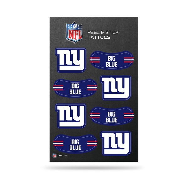 Wholesale NFL New York Giants Peel & Stick Temporary Tattoos - Eye Black - Game Day Approved! By Rico Industries