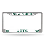 Wholesale NFL New York Jets 12" x 6" Silver Chrome Car/Truck/SUV Auto Accessory By Rico Industries