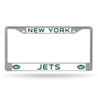 Wholesale NFL New York Jets 12" x 6" Silver Chrome Car/Truck/SUV Auto Accessory By Rico Industries