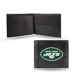 Wholesale NFL New York Jets Embroidered Genuine Leather Billfold Wallet 3.25" x 4.25" - Slim By Rico Industries