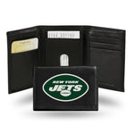 Wholesale NFL New York Jets Embroidered Genuine Leather Tri-fold Wallet 3.25" x 4.25" - Slim By Rico Industries