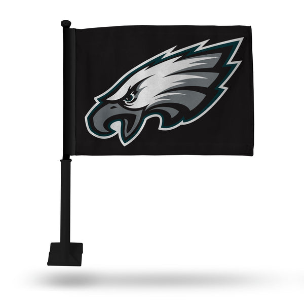 Wholesale NFL Philadelphia Eagles Double Sided Car Flag - 16" x 19" - Strong Black Pole that Hooks Onto Car/Truck/Automobile By Rico Industries