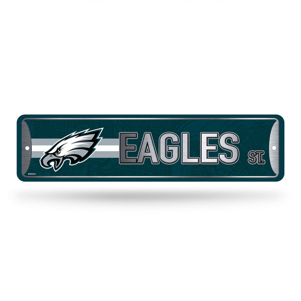Wholesale NFL Philadelphia Eagles Metal Street Sign 4" x 15" Home Décor - Bedroom - Office - Man Cave By Rico Industries