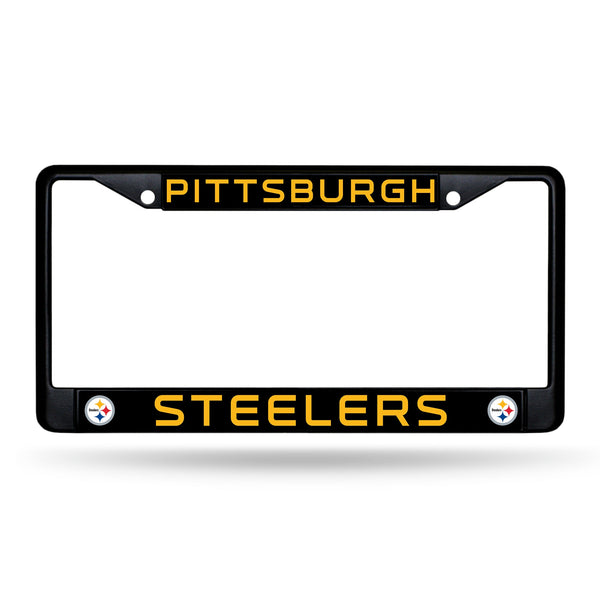 Wholesale NFL Pittsburgh Steelers 12" x 6" Black Metal Car/Truck Frame Automobile Accessory By Rico Industries