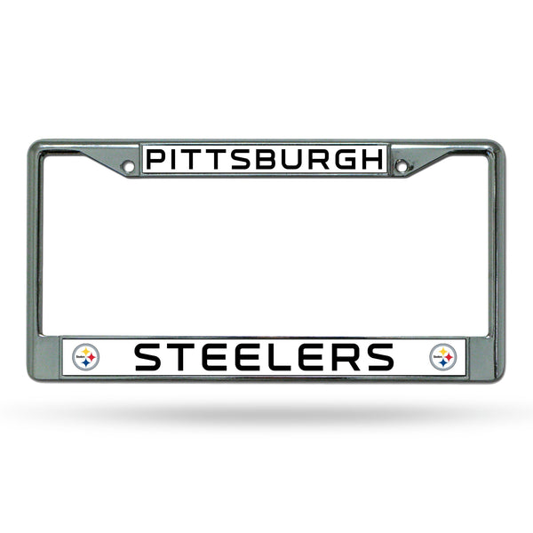 Wholesale NFL Pittsburgh Steelers 12" x 6" Silver Chrome Car/Truck/SUV Auto Accessory By Rico Industries