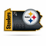 Wholesale NFL Pittsburgh Steelers Classic State Shape Cut Pennant - Home and Living Room Décor - Soft Felt EZ to Hang By Rico Industries