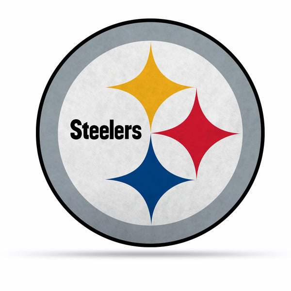 Wholesale NFL Pittsburgh Steelers Classic Team Logo Shape Cut Pennant - Home and Living Room Décor - Soft Felt EZ to Hang By Rico Industries