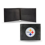 Wholesale NFL Pittsburgh Steelers Embroidered Genuine Leather Billfold Wallet 3.25" x 4.25" - Slim By Rico Industries