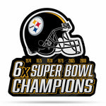 Wholesale NFL Pittsburgh Steelers Multi Time Championship Shape Cut Pennant - Home and Living Room Décor - Soft Felt EZ to Hang By Rico Industries