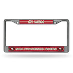 Wholesale NFL San Francisco 49ers 12" x 6" Silver Bling Chrome Car/Truck/SUV Auto Accessory By Rico Industries