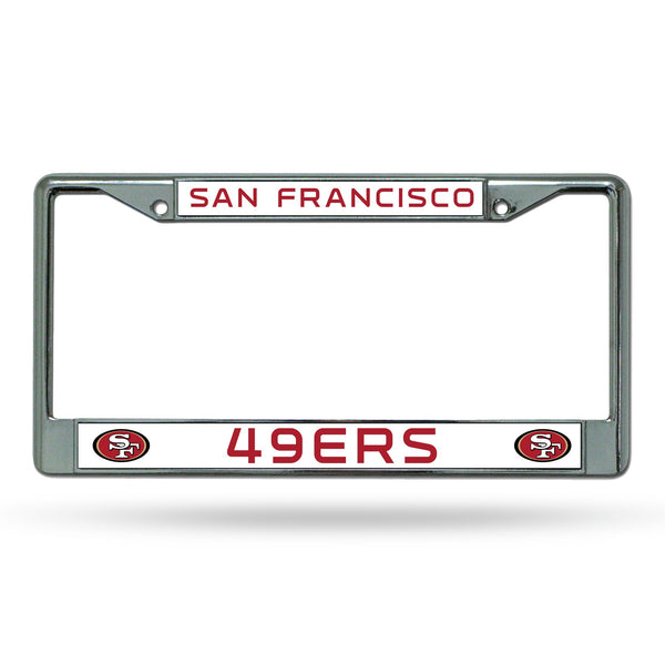 Wholesale NFL San Francisco 49ers 12" x 6" Silver Chrome Car/Truck/SUV Auto Accessory By Rico Industries