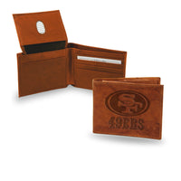 Wholesale NFL San Francisco 49ers Genuine Leather Billfold Wallet - 3.25" x 4.25" - Slim Style By Rico Industries