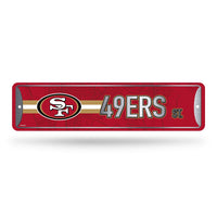 Wholesale NFL San Francisco 49ers Metal Street Sign 4" x 15" Home Décor - Bedroom - Office - Man Cave By Rico Industries