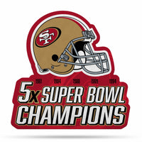Wholesale NFL San Francisco 49ers Multi Time Championship Shape Cut Pennant - Home and Living Room Décor - Soft Felt EZ to Hang By Rico Industries