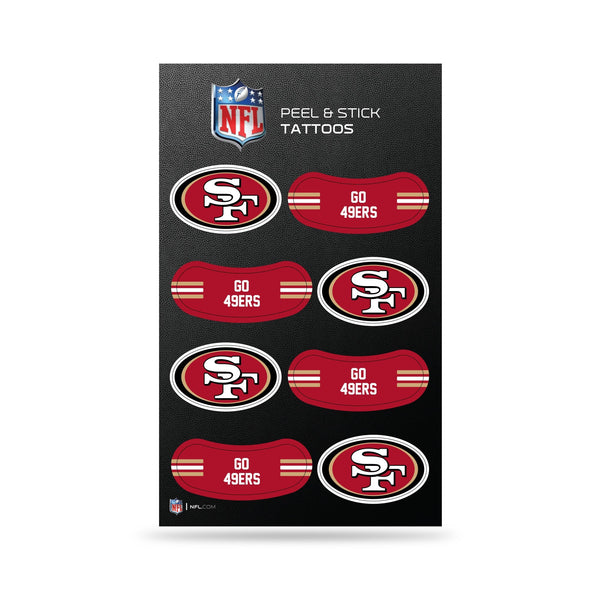 Wholesale NFL San Francisco 49ers Peel & Stick Temporary Tattoos - Eye Black - Game Day Approved! By Rico Industries