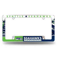 Wholesale NFL Seattle Seahawks 12" x 6" Chrome All Over Automotive License Plate Frame for Car/Truck/SUV By Rico Industries