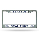 Wholesale NFL Seattle Seahawks 12" x 6" Silver Chrome Car/Truck/SUV Auto Accessory By Rico Industries