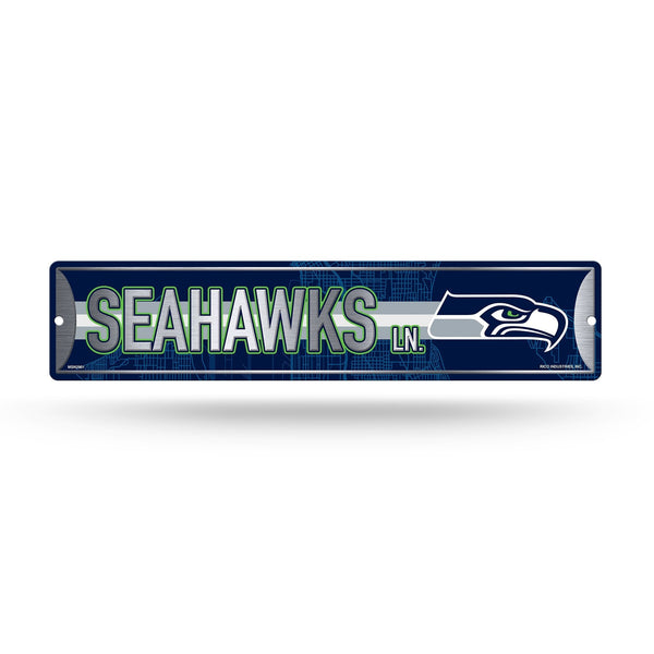 Wholesale NFL Seattle Seahawks Metal Street Sign 4" x 15" Home Décor - Bedroom - Office - Man Cave By Rico Industries