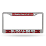 Wholesale NFL Tampa Bay Buccaneers 12" x 6" Silver Bling Chrome Car/Truck/SUV Auto Accessory By Rico Industries