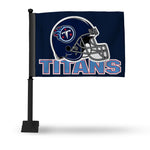 Wholesale NFL Tennessee Titans Double Sided Car Flag - 16" x 19" - Strong Black Pole that Hooks Onto Car/Truck/Automobile By Rico Industries